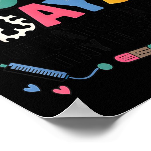 Funny School Nurse 100 Days Patching Tiny Humans I Poster (Hoek)