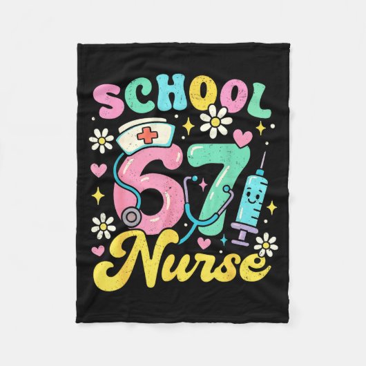 Funny School Nurse 67 Cute Medical Meme Design  Fleece Deken (Voorkant)