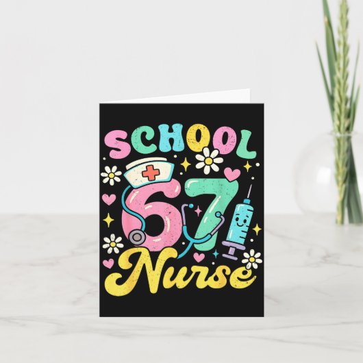 Funny School Nurse 67 Cute Medical Meme Design  Kaart (Voorkant)