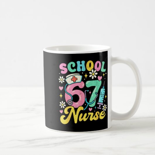 Funny School Nurse 67 Cute Medical Meme Design  Koffiemok (Rechts)
