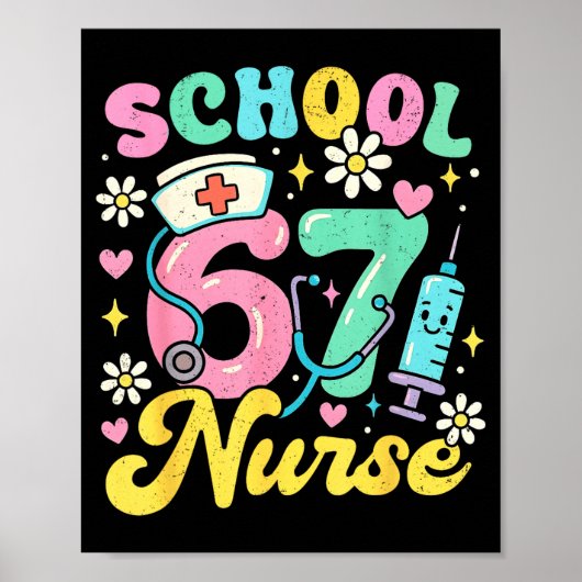 Funny School Nurse 67 Cute Medical Meme Design  Poster (Voorkant)