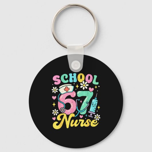 Funny School Nurse 67 Cute Medical Meme Design Sleutelhanger (Voorkant)