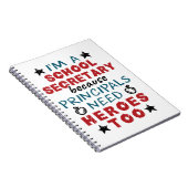 Funny School Secretary Heroes Appreciation Notitieboek (Rechterzijde)