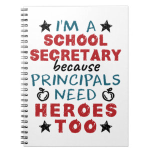 Funny School Secretary Heroes Appreciation Notitieboek