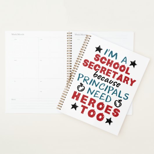 Funny School Secretary Heroes Appreciation Planner (Display)
