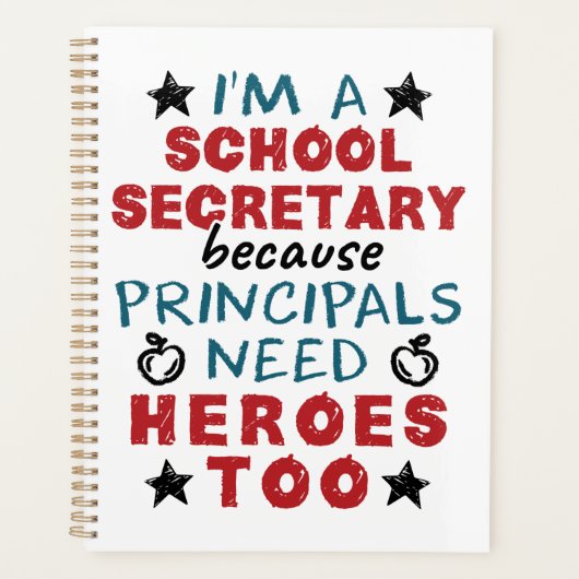 Funny School Secretary Heroes Appreciation Planner (Voorkant)