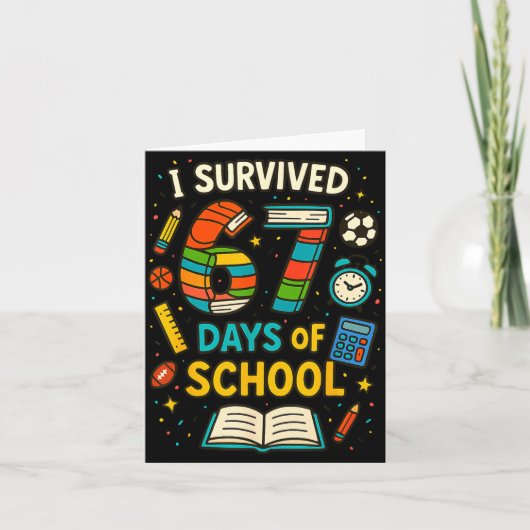 Funny School Six Seven Meme Student Teacher Joke 6 Kaart (Voorkant)