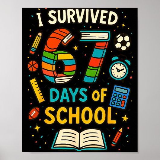Funny School Six Seven Meme Student Teacher Joke 6 Poster (Voorkant)
