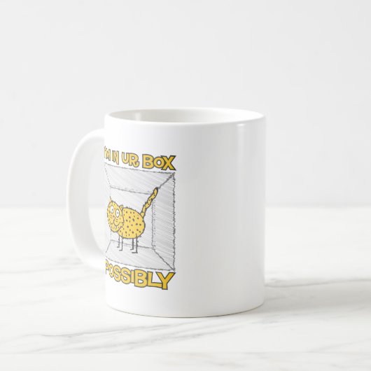 Funny Schrodinger's Cat Lolcat Coffee Cup Koffiemok (Voorkant links)