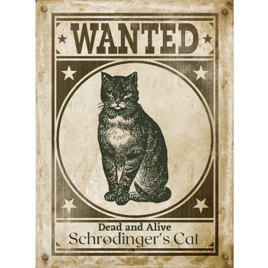 Funny  Schrodinger's kat Gezocht Poster T-shirt