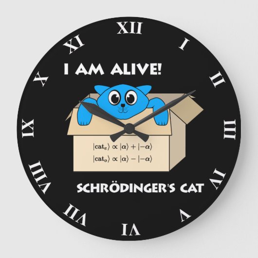 Funny Schrodinger's kat is levende kwantummechanic Grote Klok (Voorkant)