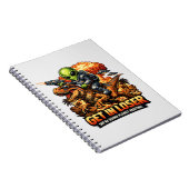 Funny Sci-Fi Fantasy Meme Art, Alien Riding Dinosa Notitieboek (Rechterzijde)