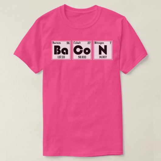 Funny Science Bacon Periodic Table Chemie T-shirt (Design voorkant)