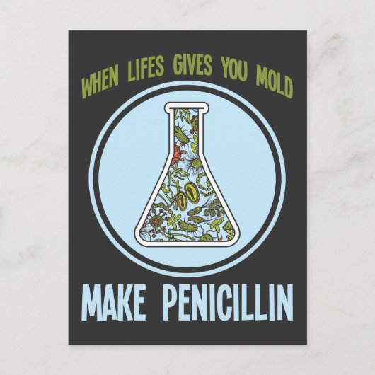 Funny Science Bacteria Humor Mold Make Penicillin Briefkaart (Voorkant)