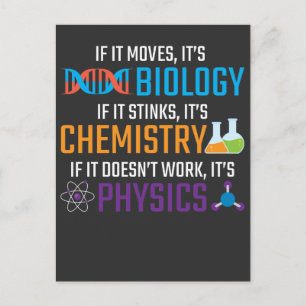 Funny Science Biology Chemistry Physics Teacher Briefkaart