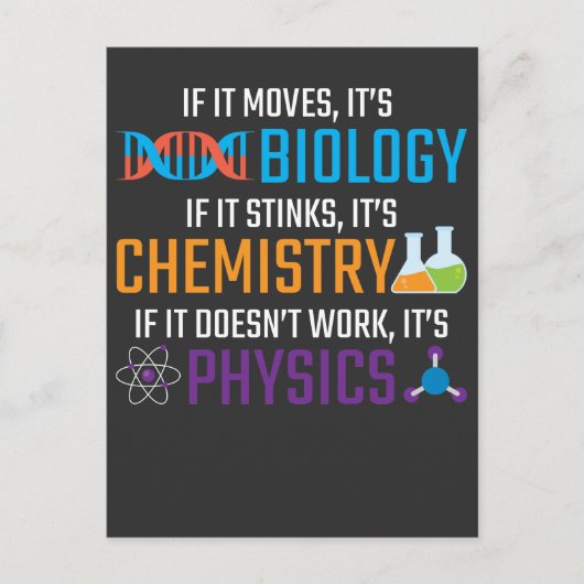 Funny Science Biology Chemistry Physics Teacher Briefkaart (Voorkant)