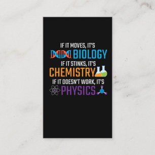 Funny Science Biology Chemistry Physics Teacher Visitekaartje