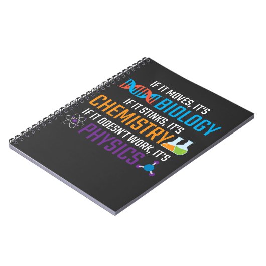 Funny Science Biology Physics Teacher Notitieboek (Linkerzijde)