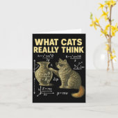 Funny Science Cat Physics What Cats Think Gift Men Kaart (Gele Bloem)