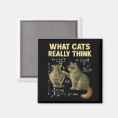 Funny Science Cat Physics What Cats Think Gift Men Magneet (Voorkant / Achterkant)