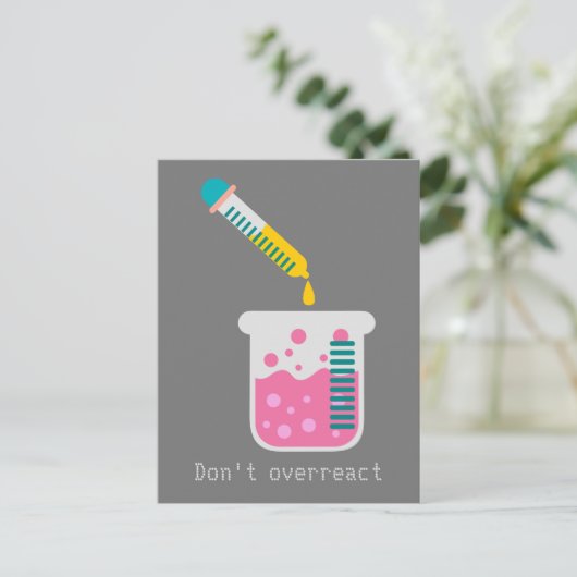 Funny Science chemistry reageert niet te veel. Briefkaart (Staand voorkant)