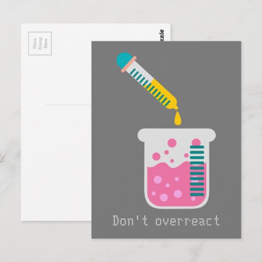 Funny Science chemistry reageert niet te veel. Briefkaart (Voorkant / Achterkant)