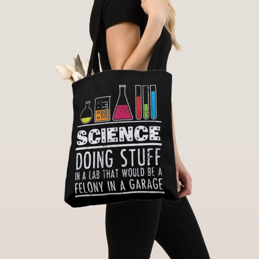 Funny Science Chemistry T Shirt for Nerds Tote Bag (Dichtbij)