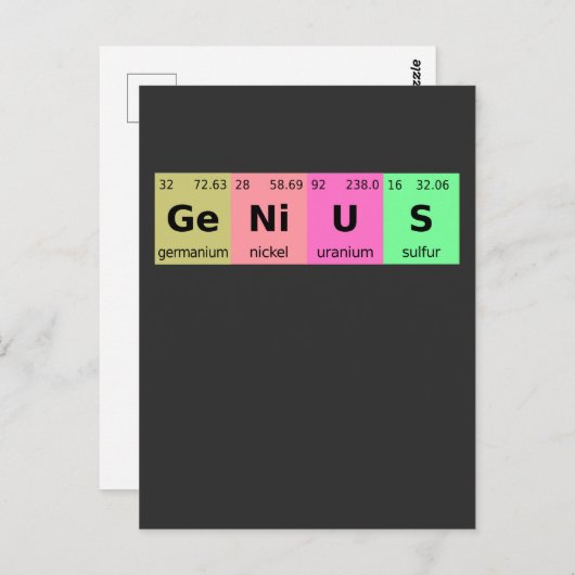 Funny Science Genius Periodic Table of Elements Briefkaart (Voorkant / Achterkant)
