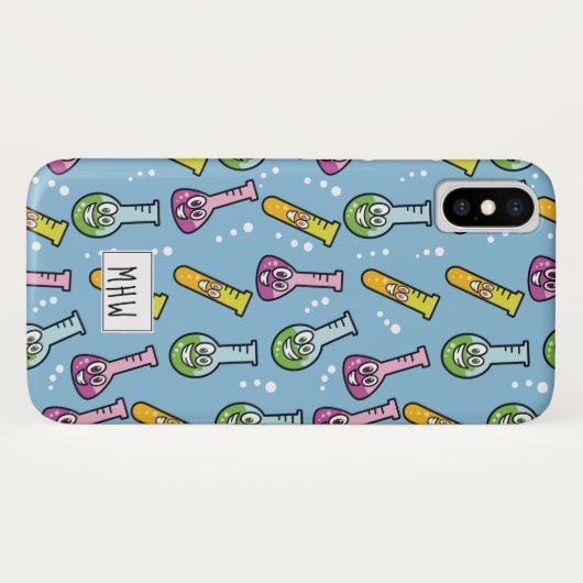 Funny Science Pattern aangepaste monogram telefoon Case-Mate iPhone Case (Achterkant (horizontaal))