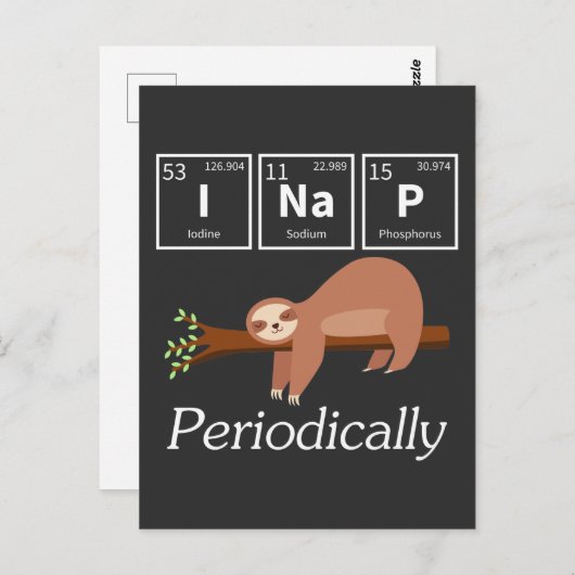Funny Science Pun Chemistry Sloth Nap Lover Briefkaart (Voorkant / Achterkant)