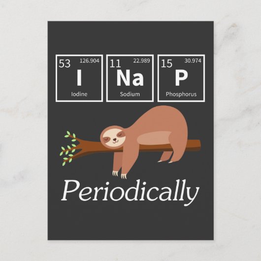 Funny Science Pun Chemistry Sloth Nap Lover Briefkaart (Voorkant)