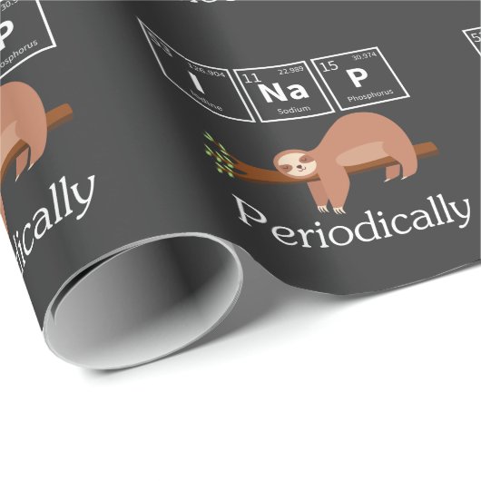 Funny Science Pun Chemistry Sloth Nap Lover Cadeaupapier (Rol Hoek)