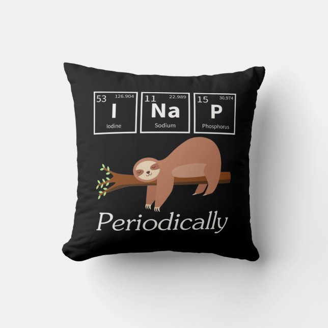 Funny Science Pun Chemistry Sloth Nap Lover Kussen (Voorkant)