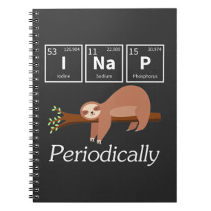 Funny Science Pun Chemistry Sloth Nap Lover Notitieboek