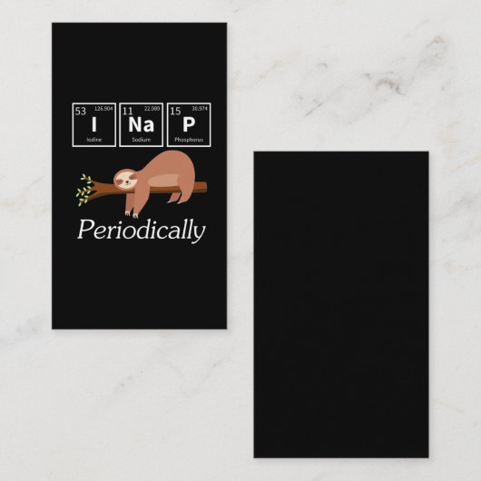 Funny Science Pun Chemistry Sloth Nap Lover Visitekaartje (Voorkant / Achterkant)