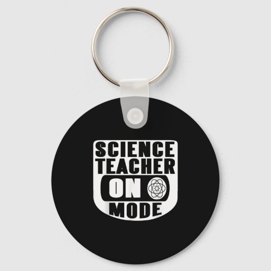 Funny Science Teacher On Mode Activated With Atom  Sleutelhanger (Voorkant)