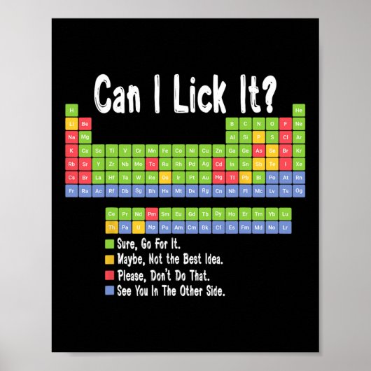 Funny Science Teacher Student Can I Lick It Period Poster (Voorkant)