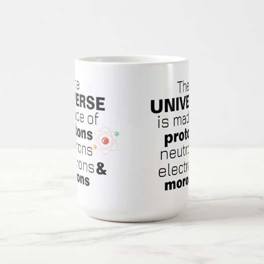 Funny Science Universe Protons Neutrons Electrons  Koffiemok (Center)