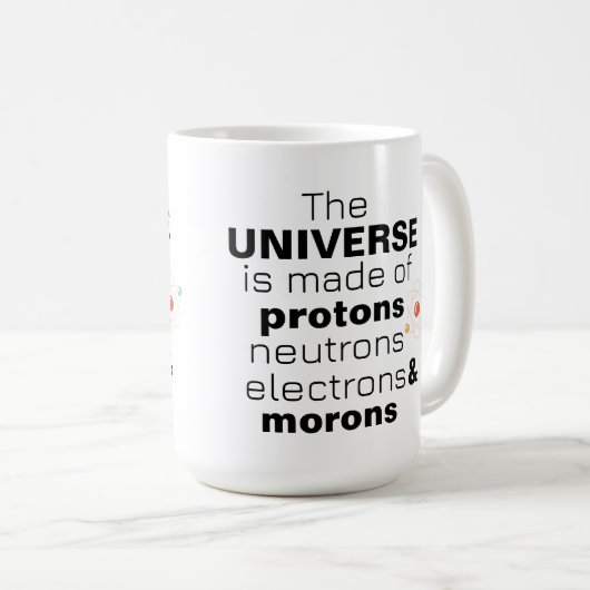 Funny Science Universe Protons Neutrons Electrons  Koffiemok (Voorkant rechts)
