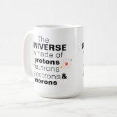 Funny Science Universe Protons Neutrons Electrons  Koffiemok (Voorkant links)