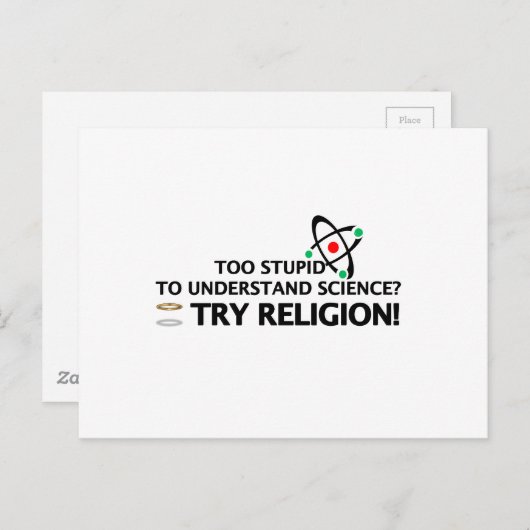 Funny Science VS Religie Briefkaart (Voorkant / Achterkant)