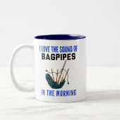 Funny Scottish Bagpipe Mok Blue Green Pset (Links)