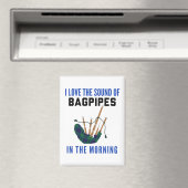 Funny Scottish Bagpipe Mug Blue Green Plaid  Magneet (Insitu (Vaatwasser))