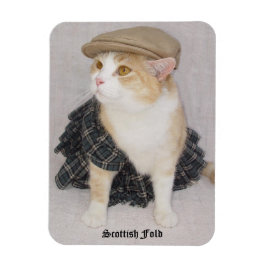 Funny Scottish Fold Cat/Kat in een Kilt Magneet