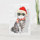 Funny Scottish Fold Kerstkat Kaart (Voorkant)