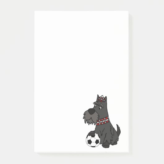 Funny Scottish Terrier Palling Soccer Cartoon Post-it® Notes (Voorkant)