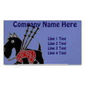 Funny Scotty Dog met Bagpipes Magnetisch Visitekaartje (Voorkant)