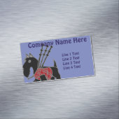 Funny Scotty Dog met Bagpipes Magnetisch Visitekaartje (Voorbeeld)