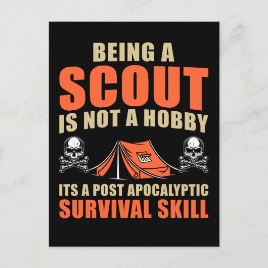 Funny Scout Adventure Tent Natuur Lover Camper Briefkaart (Voorkant)