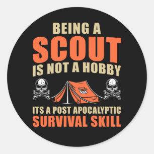 Funny Scout Adventure Tent Natuur Lover Camper Ronde Sticker